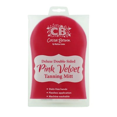 Cocoa Brown Deluxe Double Sided Pink Velvet Tanning Mitt 1 kpl
