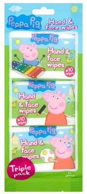 Peppa Pig Hand &amp; Face Wipes Triple Pack 3 x 10 stk