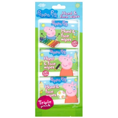 Peppa Pig Hand &amp; Face Wipes Triple Pack 3 x 10 kpl
