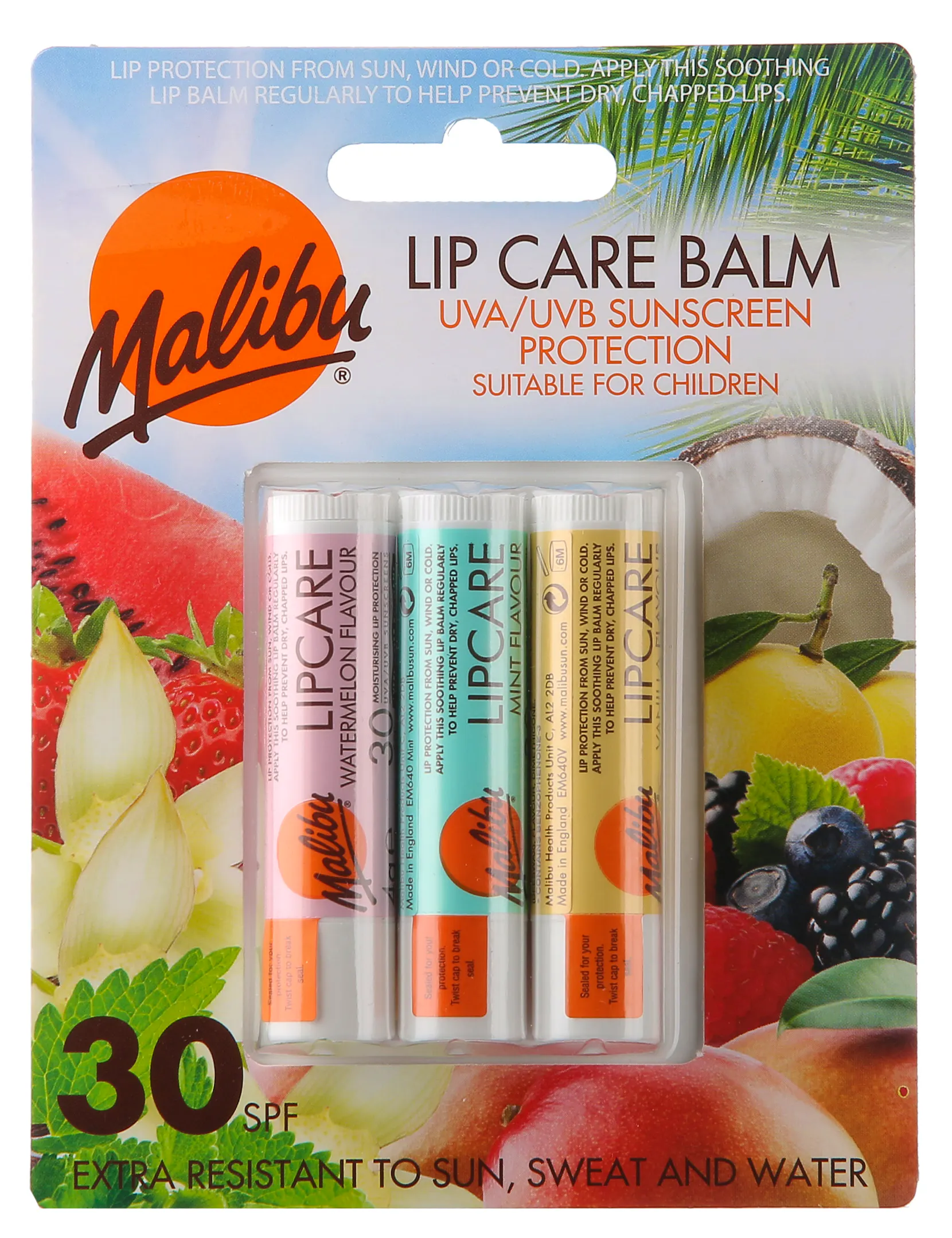 Malibu Lip Care Balm SPF30 3 pcs