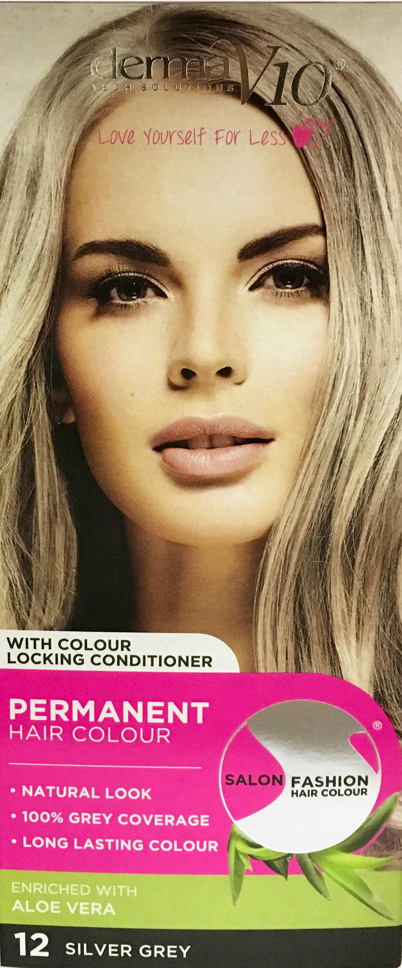 DermaV10 Salon Fashion Hair Colour Silver Grey 1 stk
