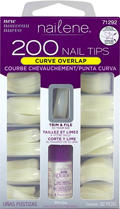 Nailene Curve Overlap False Nail Tips 200 stk 25.95 kr