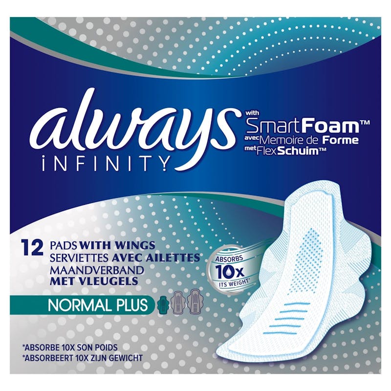 Always Infinity Normal Plus with Wings 12 st