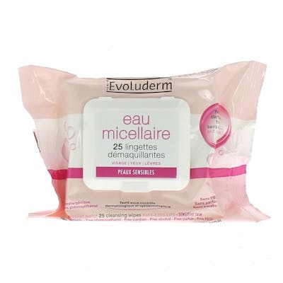 Evoluderm Make Up Remover Micellar Water Sensitive Skin Cleansing Wipes 25 st