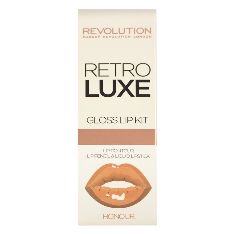 Revolution Makeup Retro Luxe Gloss Lip Kit Honour 5,5 ml + 1 stk