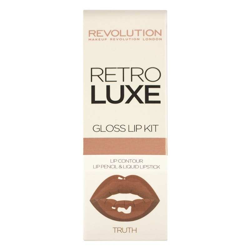 Revolution Makeup Retro Luxe Gloss Lip Kit Truth 5,5 ml + 1 st