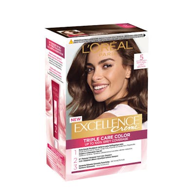 L'Oréal Excellence Creme Hair Color 5 Natural Light Brown 1 stk