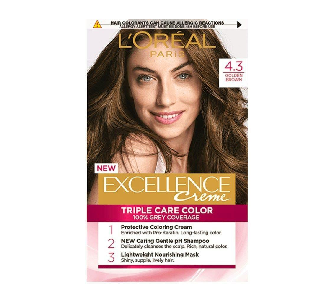 L'Oréal Paris Excellence Creme Hair Color 4.3 Golden Brown 1 stk
