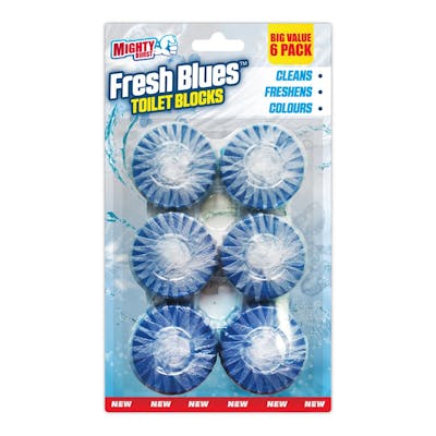 Mighty Burst Fresh Blues Toilet Blocks 6 pcs