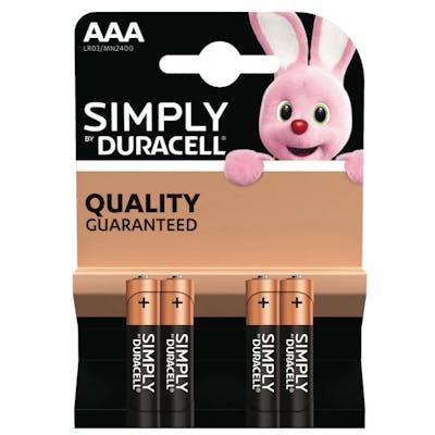 Duracell AAA Simply Alkaline 4 kpl