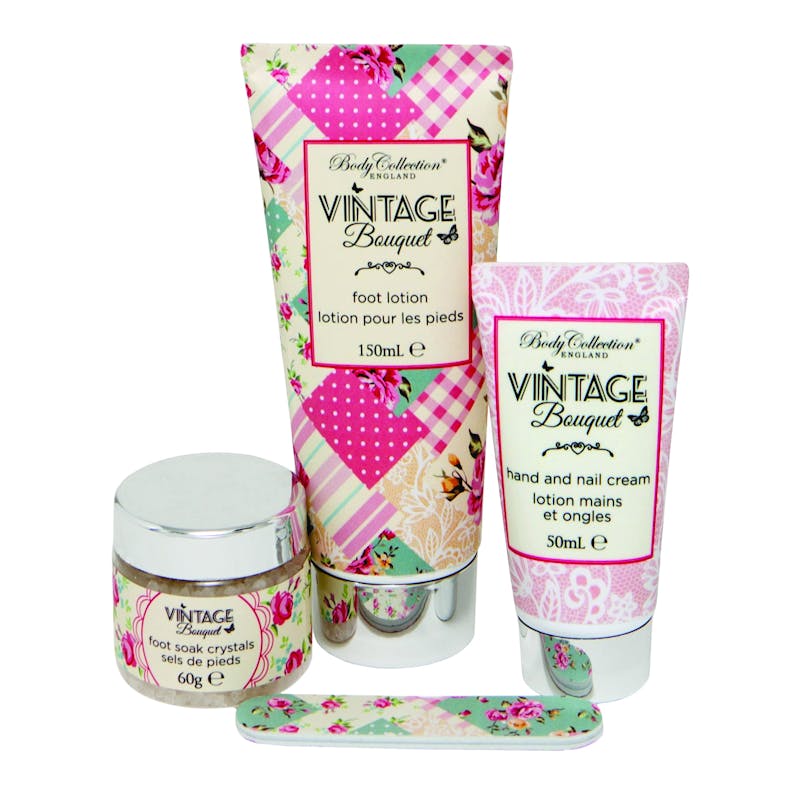 Body Collection Vintage Bouquet Hand &amp; Foot Treats 150 ml + 50 ml + 60 g + 1 kpl