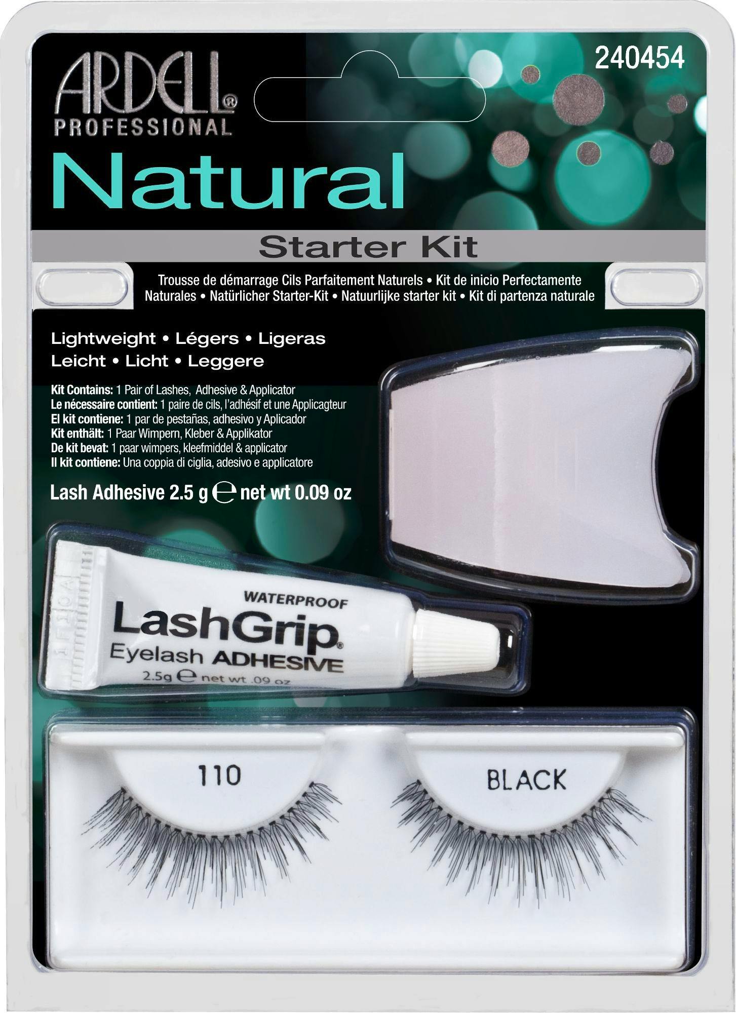 Ardell Natural False Eyelashes Starter Kit 110 Black 1 paar + 2,5 g + 1 st