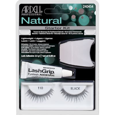 Ardell Natural False Eyelashes Starter Kit 110 Black 1 par + 2,5 g + 1 stk