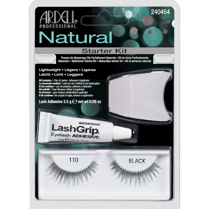 Ardell Natural False Eyelashes Starter Kit 110 Black 1 pair + 2,5 g + 1 kpl