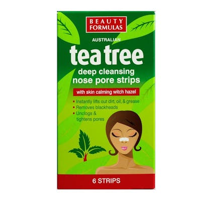 Beauty Formulas Tea Tree Deep Cleansing Nose Pore Strips 6 kpl