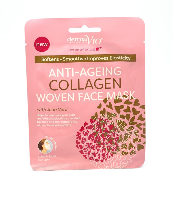 DermaV10 Anti-Ageing Collagen Woven Face Mask 1 pcs