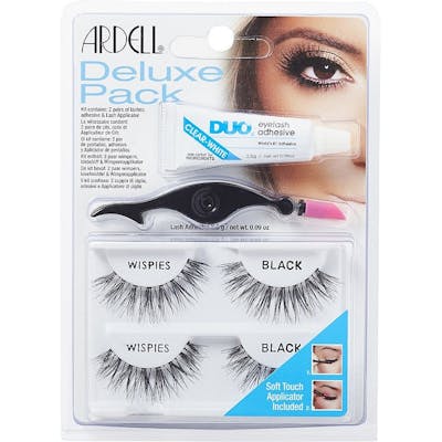 Ardell Eyelash Deluxe Pack Wispies Black 2 pairs + 2,5 g + 1 st