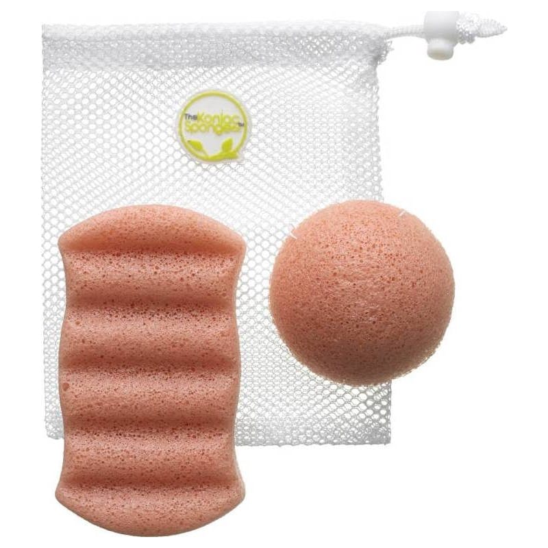 The Konjac Sponge Co Cleansing &amp; Exfoliating Luxury Pack Pink Clay 2 st