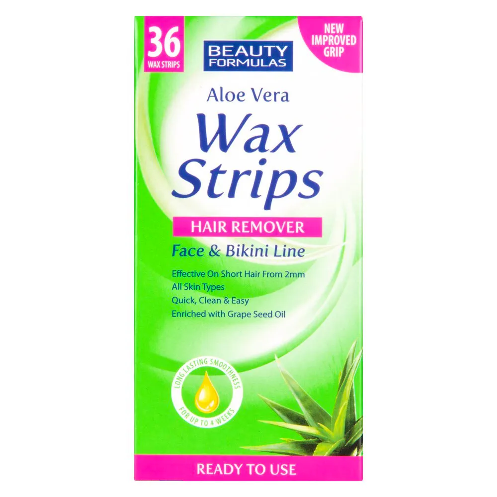 Beauty Formulas Aloe Vera Wax Strips Face & Bikini Line 36 pcs