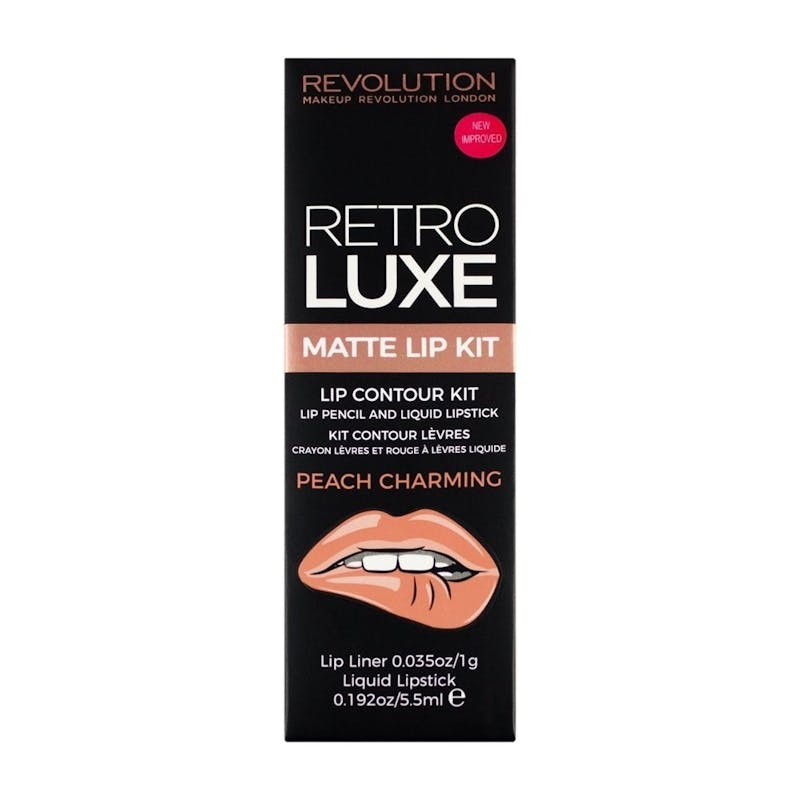 Revolution Makeup Retro Matte Gloss Lip Kit Peach Charming 5,5 ml + 1 pcs