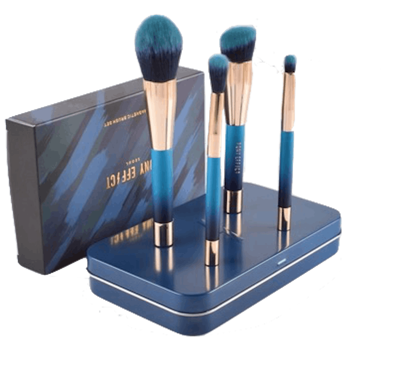 Basics Magnetic Makeup Brushes Pony Effect Blue 4 stk
