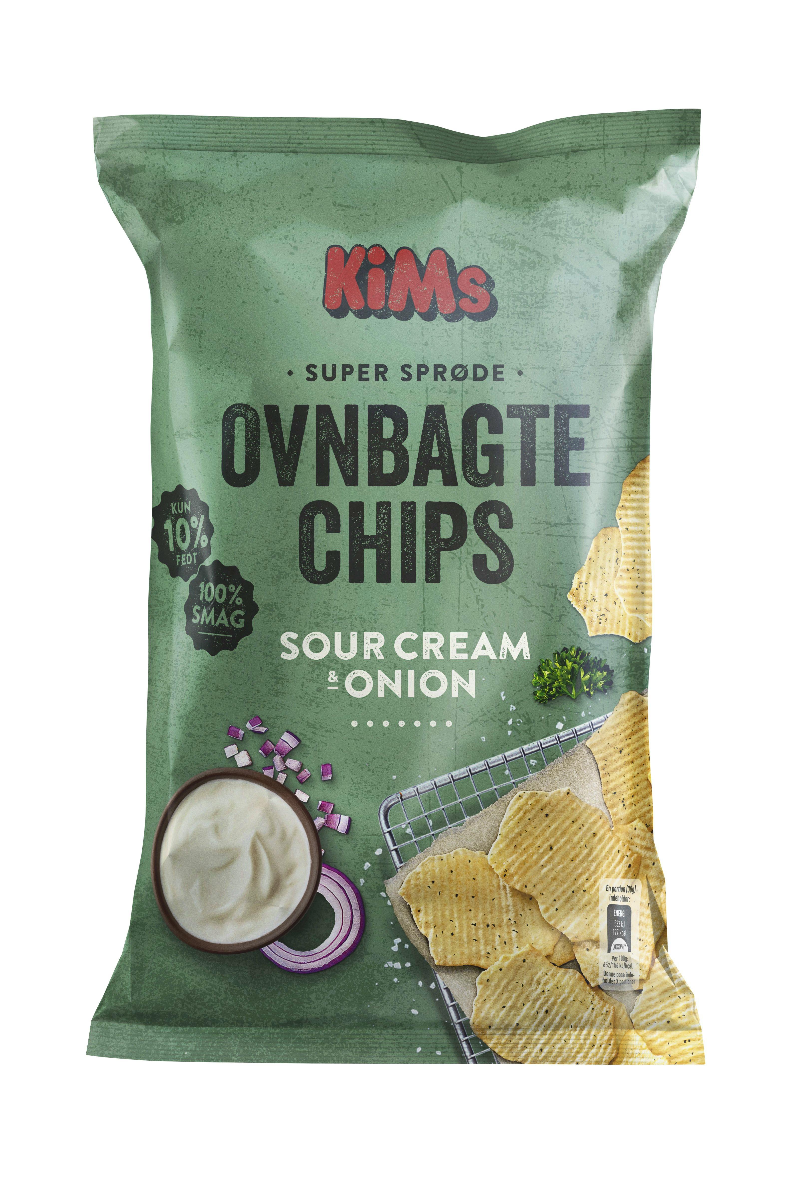 Kims Ovnbagte Sour Cream & Onion Chips 150 g 17.95 kr