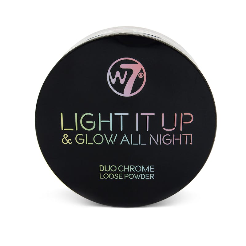 W7 Light It Up &amp; Glow All Night! Duo Chrome Loose Powder On Air 4 g