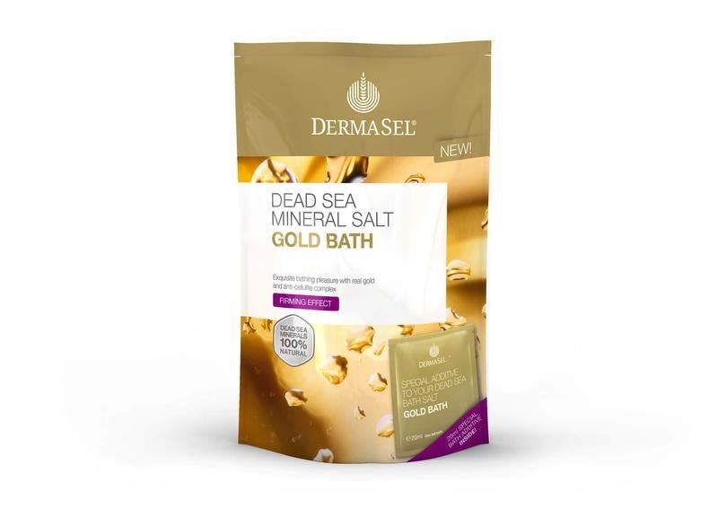 DermaSel Dead Sea Mineral Salt Gold Bath 400 g 21.95 kr + Fri Frakt