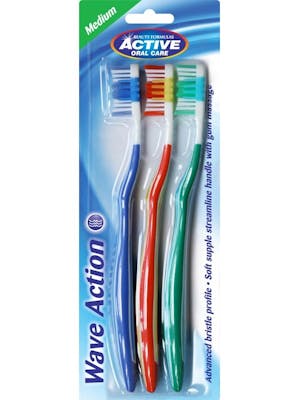 Active Oral Care Wave Action Toothbrushes Medium 3 pcs