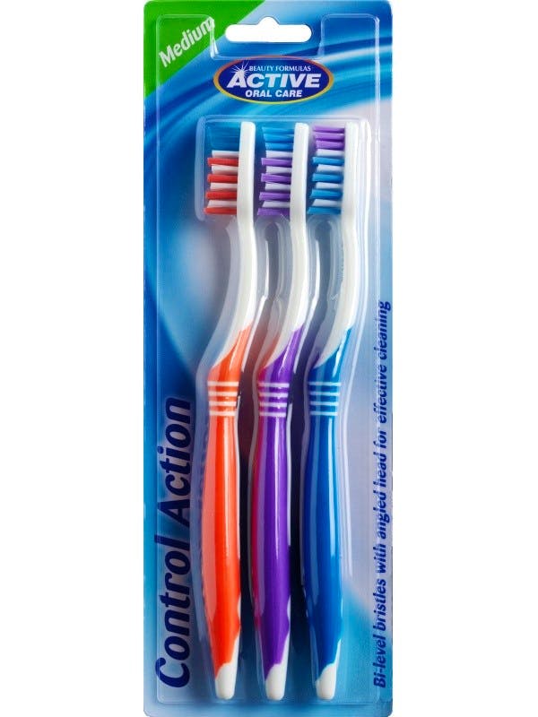 Active Oral Care Control Action Tannbørster Medium 3 stk