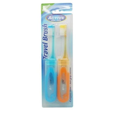 Active Oral Care Travel Toothbrushes Medium 2 pcs