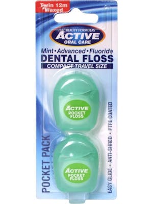 Active Oral Care Lommepakke Mint Fluor Tanntråd 2 x 12 m