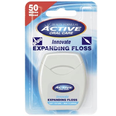Active Oral Care Innovate Mint Fluoride Expanding Floss 50 m