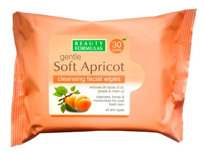 Beauty Formulas Gentle Soft Apricot Cleansing Facial Wipes 30 stk