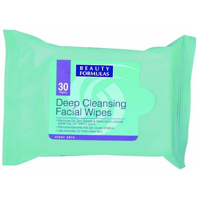 Beauty Formulas Deep Cleansing Facial Wipes 30 stk