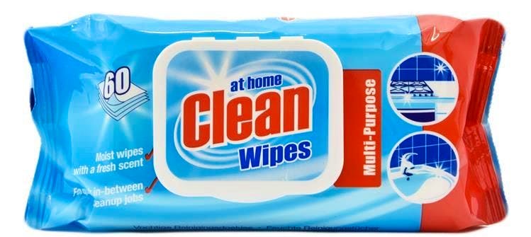 At Home CleanMultiPurpose Cleaning Wipes 60 stk 9.95 kr