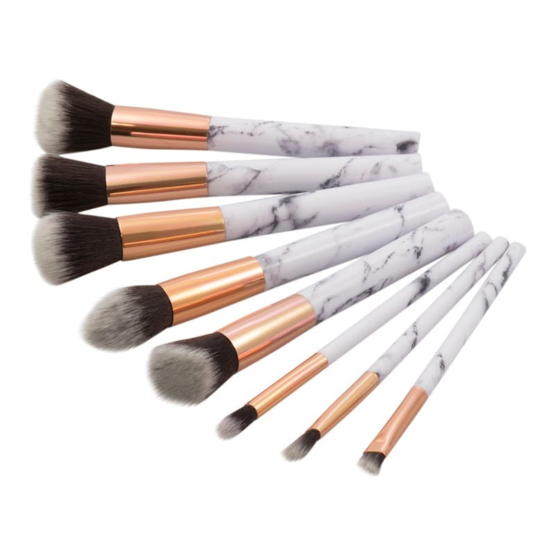 Basics Marble Makeup Brushes &amp; Bag 8 stk +1 stk