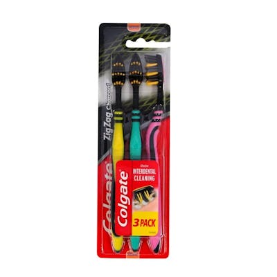 Colgate Zig Zag Charcoal Toothbrushes 3 st