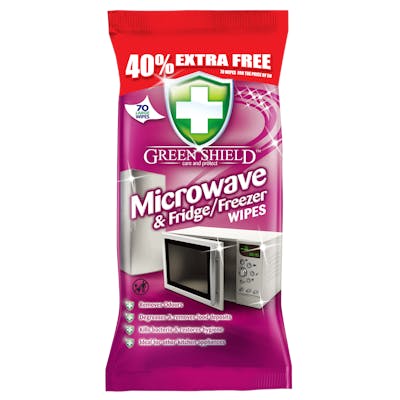 Green Shield Microwave & Fridge & Freezer Wipes 70 stk