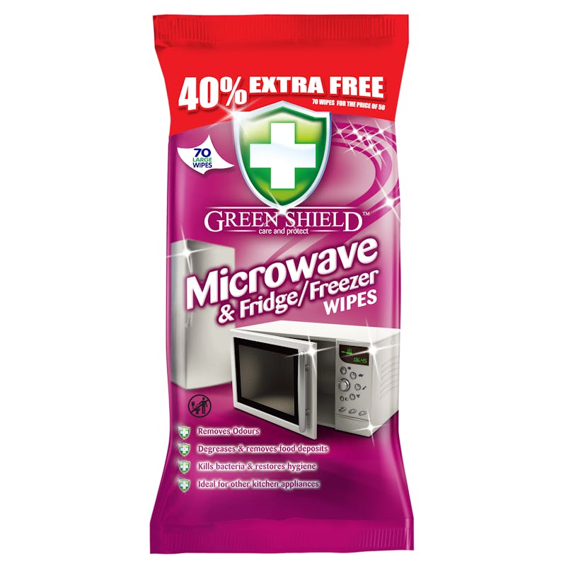 Green Shield Microwave &amp; Fridge &amp; Freezer Wipes 70 kpl