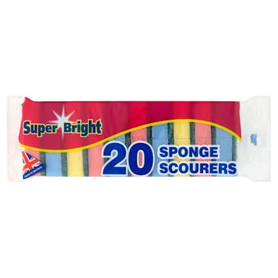 Super Bright Sponge Scourers 20 pcs