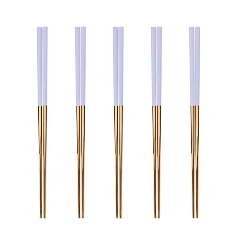 BasicsHome Chopsticks White & Gold 5 pairs £6.45
