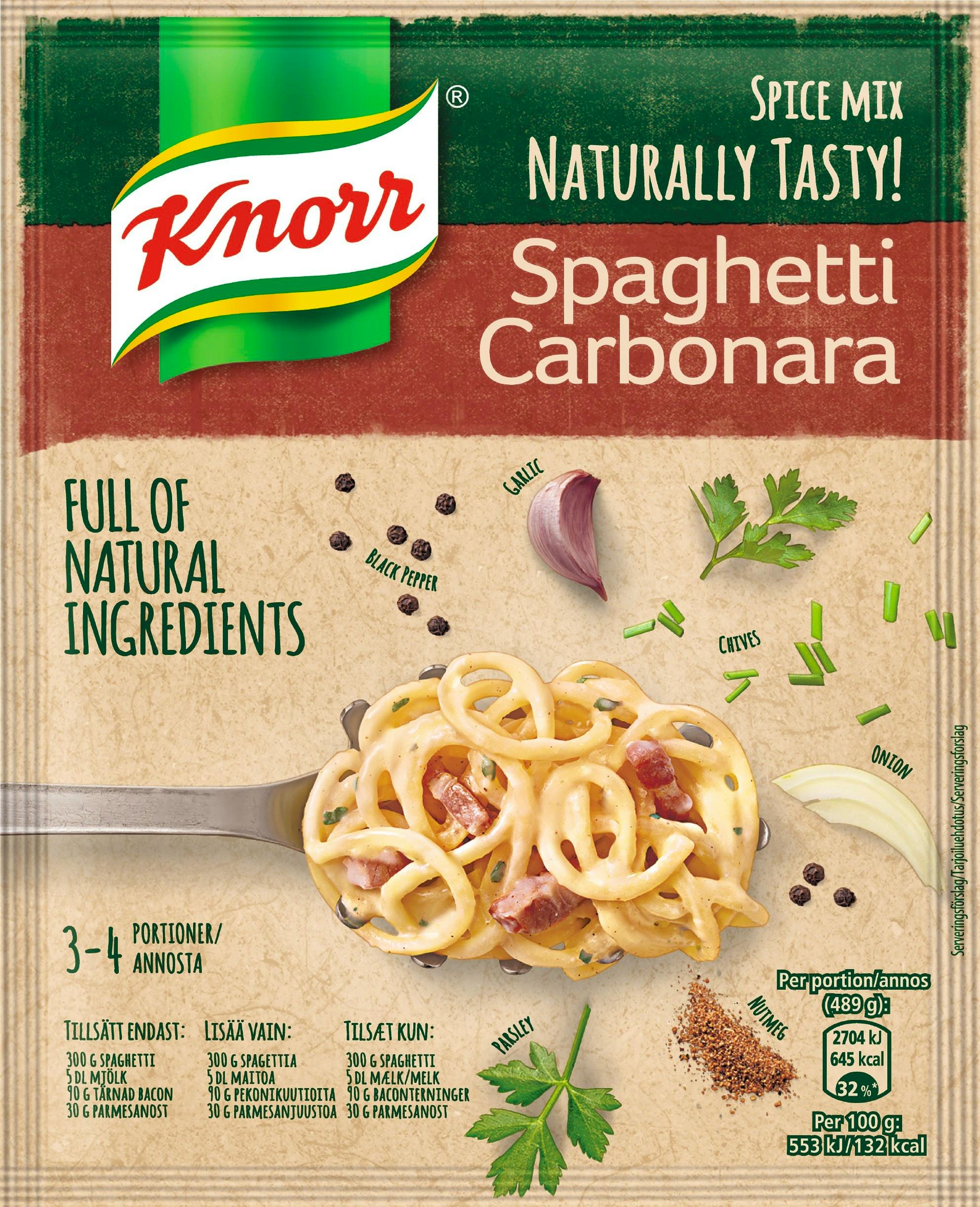 Knorr Spaghetti Carbonara Krydderi Mix 47 g 14.95 kr