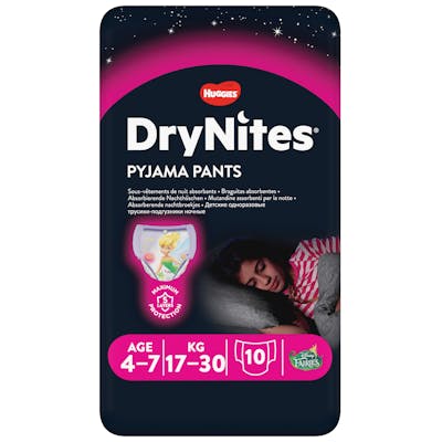 DryNites Girl Pyjama Pants 4-7 Jaar 10 st