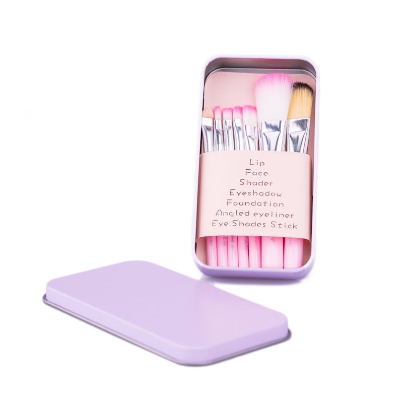 Basics Essential Makeup Brushes Pastel Pink 7 st + 1 box