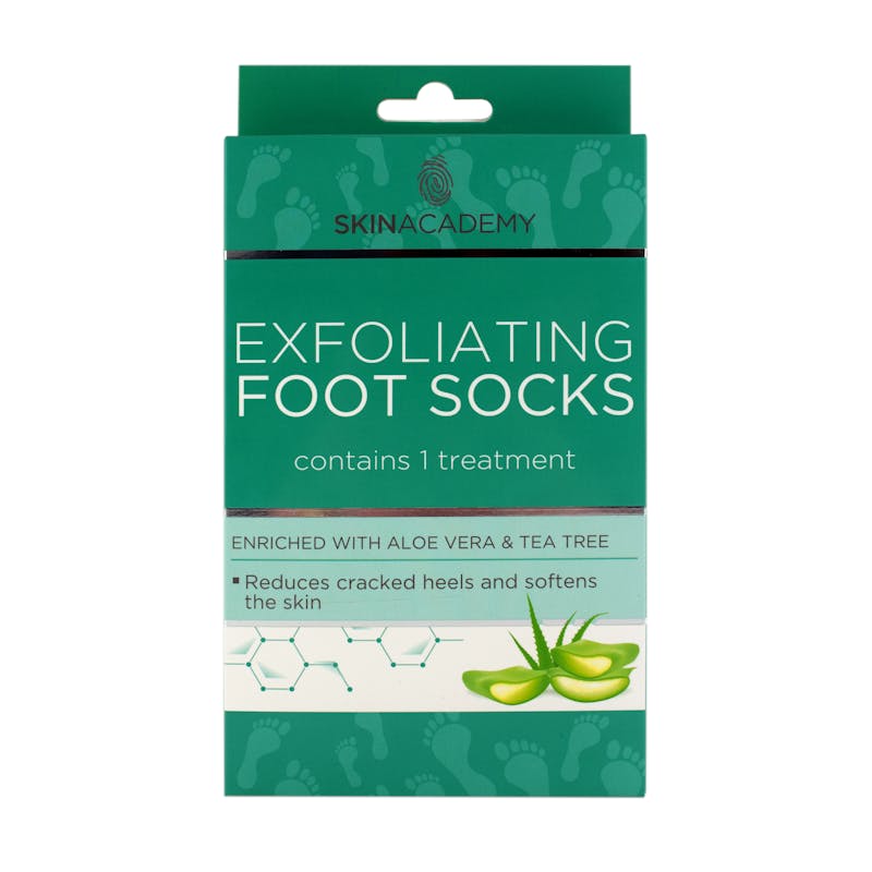 Skin Academy Exfoliating Foot Socks Aloe Vera &amp; Tea Tree 1 par