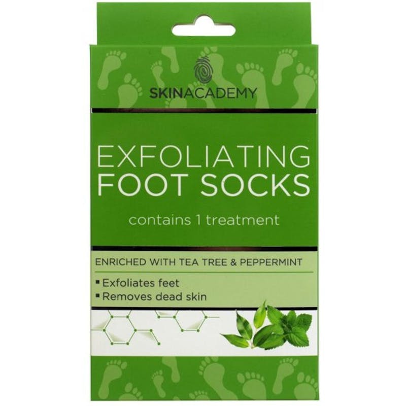 Skin Academy Exfoliating Foot Socks Tea Tree &amp; Peppermint 1 par