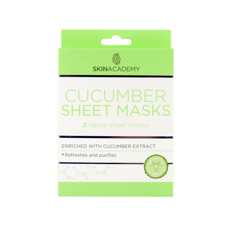 Skin Academy Cucumber Sheet Masks 2 stk