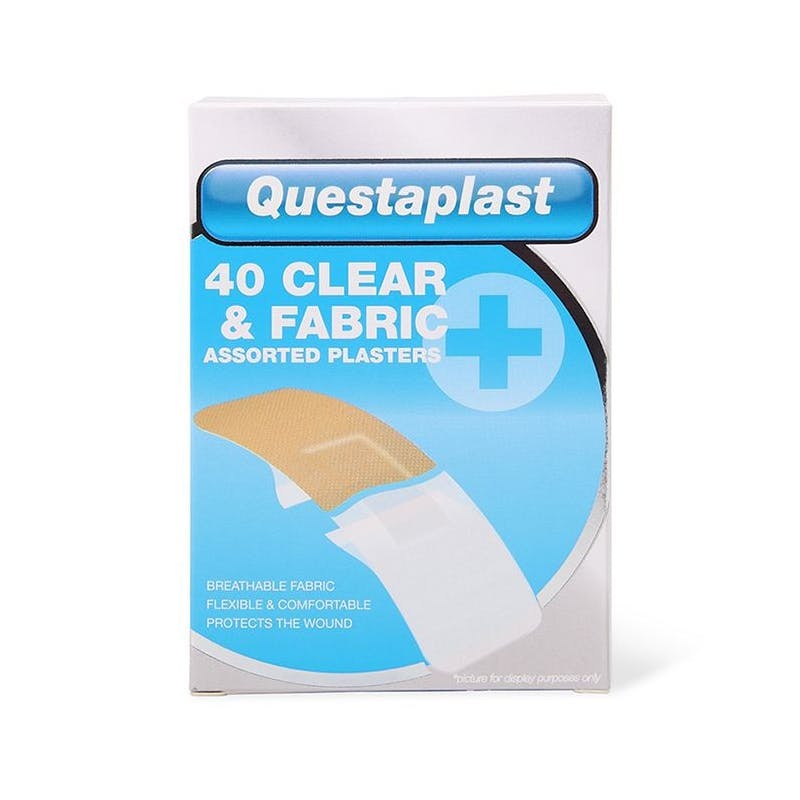 Questaplast Clear &amp; Fabric Assorted Plasters 40 stk