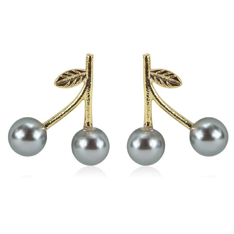 Everneed Cherry Earrings Grey & Gold Finish 1,3 cm 10.59 EUR luxplus.nl